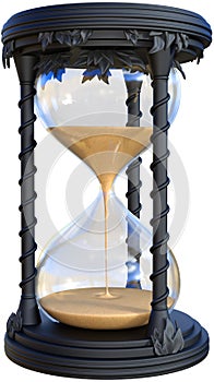 Hourglass Time Piece Illustration, Isolated