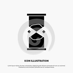 Hourglass, Time, Timer, Watch, Sand solid Glyph Icon vector