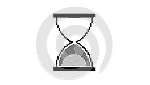 Hourglass Timer Icon mosaic pixelate effect vintage seamless looping 4k animation