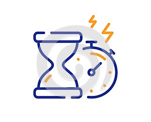 Hourglass timer line icon. Stopwatch time sign. Vector