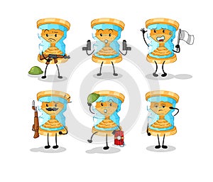 Hourglass troops character. cartoon mascot vector