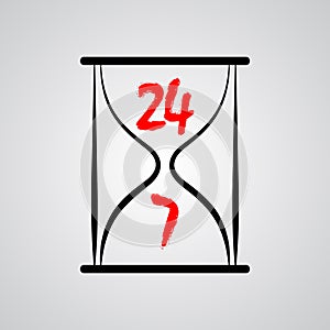 Hourglass twenty-four hours a day seven days a week
