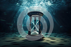 hourglass under water AI generated
