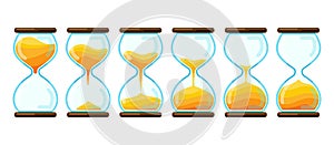 Hourglass vector cartoon set icon. Vector illustration sand clock on white background. Isolated cartoon set icon