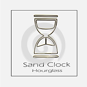 Hourglass vector icon eps 10. Sand clock simple isolated outline illustration