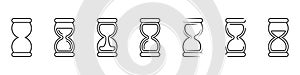 Hourglass vector icon set. Hourglass logo. Business icon. Deadline concept. Sand clock glass vector. Hourglass vector.