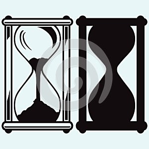 Hourglass. Vector silhouettes