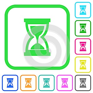 Hourglass vivid colored flat icons icons
