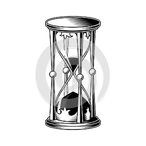 Hourglass on white background.