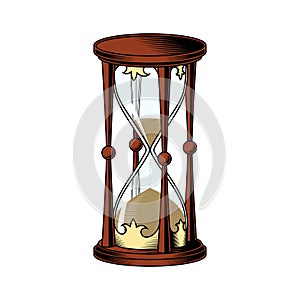 Hourglass on white background