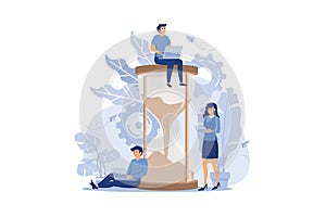 hourglass on white background, time management concept, quick response.