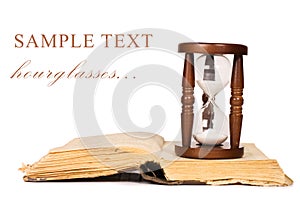 Hourglasses and book