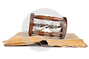 Hourglasses and book