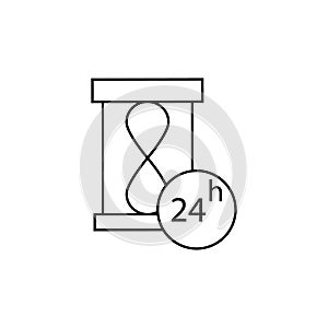 Hourglasses, clock, 24 hour icon. Simple line, outline vector of icons for ui and ux, website or mobile application