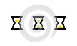 Hourglasses icon set. time goes by. Vector on isolated white background. EPS 10