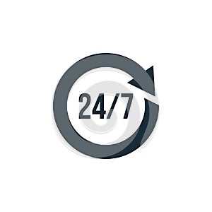 24 Hours Assistance Icon Design Template Elements
