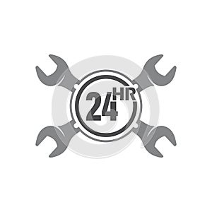 24 hours auto service icon