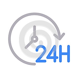 Hours color line icon