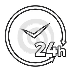 24 hours icon. Vector illustration decorative design