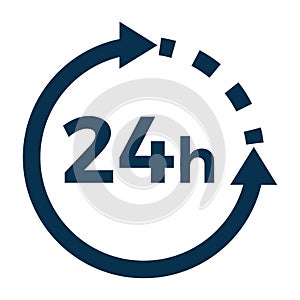 24 hours icon. Vector illustration decorative design
