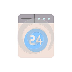 24 hours open icon. Simple color vector elements of laundry icons for ui and ux, website or mobile application