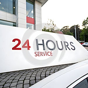 24 hours service isolated on white