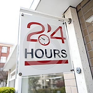 24 hours service sign icon