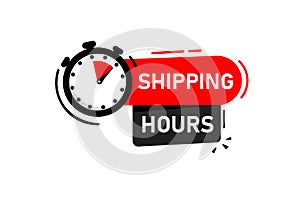 Hours shipping and shopping label icon