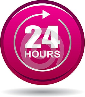 24 hours support web button pink