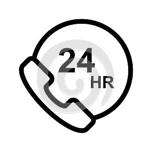 24hours thin line vector icon photo
