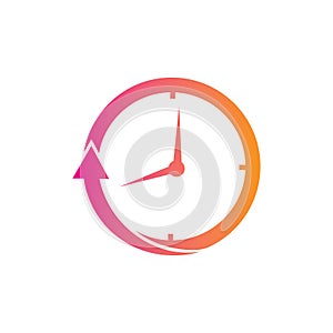 hours time duration clock vector logo design concept
