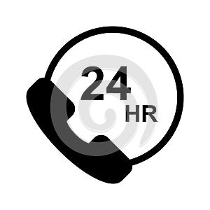 24hours glyph flat vector icon