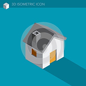 House 3D isometric web icon