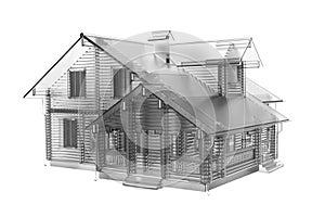 House 3D rendered white