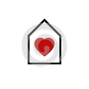 House abstract vector icon, harmony at home idealistic concept.