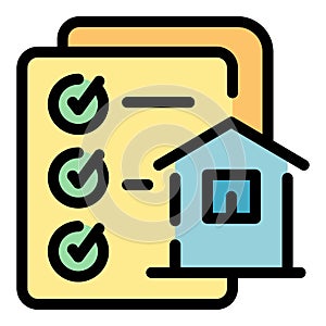 House agent papers icon color outline vector