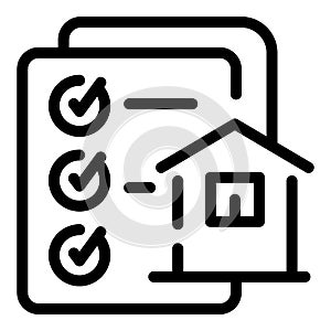 House agent papers icon, outline style