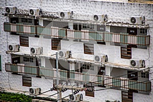House with aircon outside