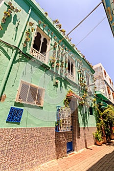 House architecture of Tangier city, Morocco.