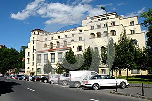 House of the army. Landscape in town Brasov (Kronstadt), in Transilvania.