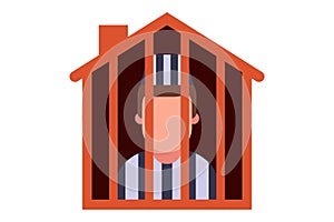 house arrest for a criminal. long self-isolation in your home.