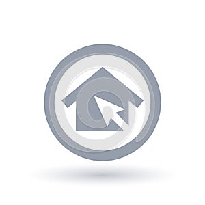 House arrow click icon - Home select symbol
