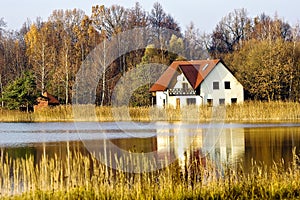 House ashore fores lake