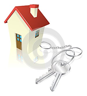 House attached to keys as keyring