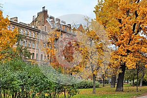 House in the autumn park