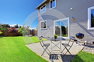 House with backyard patio area