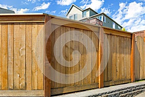 House Backyard Wood Fence with Gate