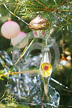 House, balls, lantern christmas decoration