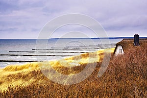 House on the Baltic Sea beach in Ahrenshoop