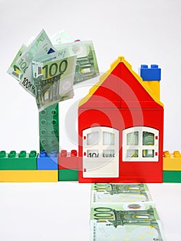 House with banknotes.